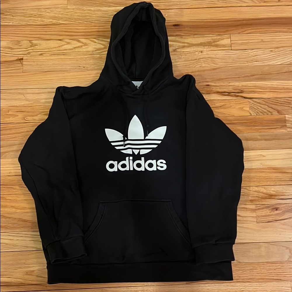 Adidas Black Hoodie with White Logo